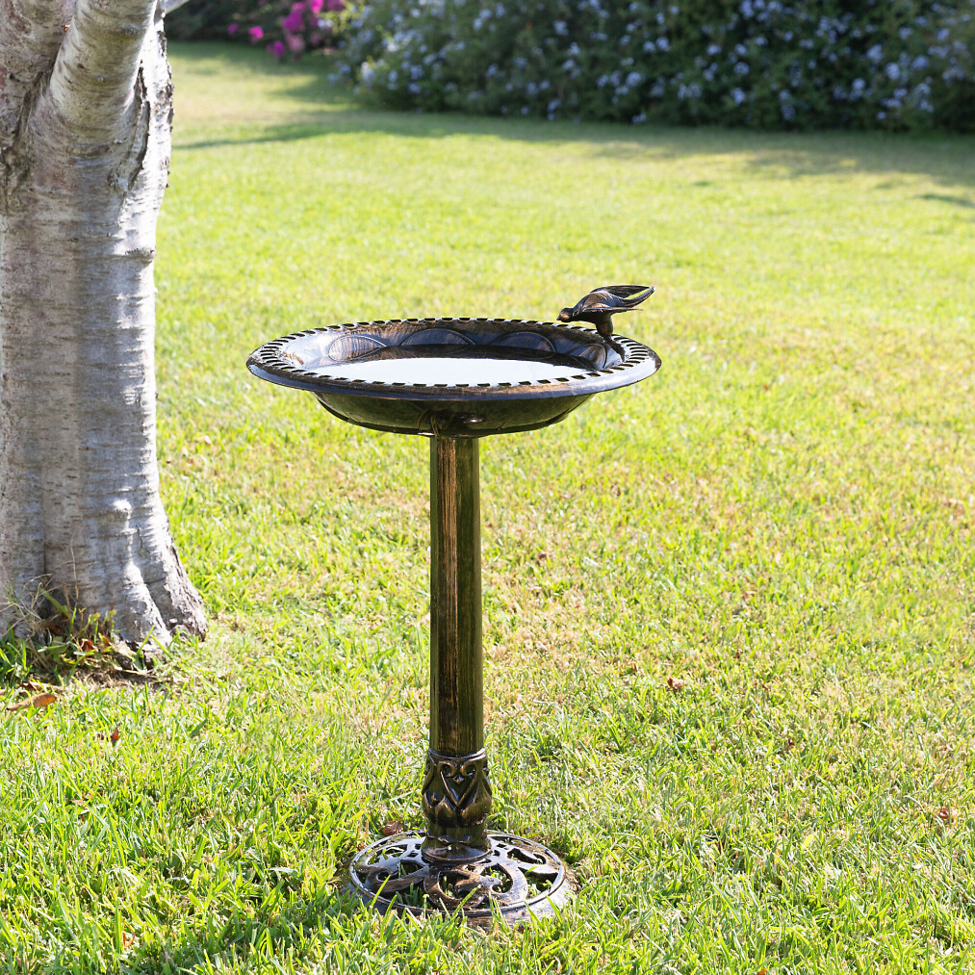 Alpine Corporation, Bronze Birdbath with Bird Decoration, Model# TEC294BZ